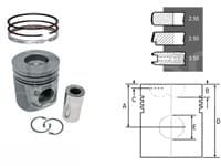 U5LP0058 Tłok + pierścienie Nural +1.00